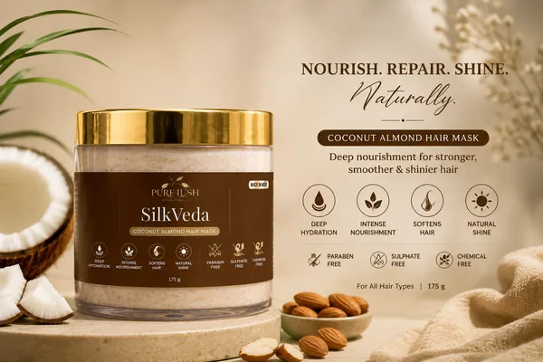 SilkVeda_Coconut_Almond_Hair_Mask_With_Sheabutter_&_Sweet_Almond_Oil