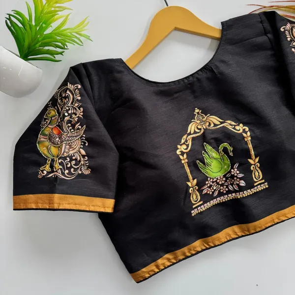 Artisan_Handcrafted_Peacock_And_Swan_Blouse