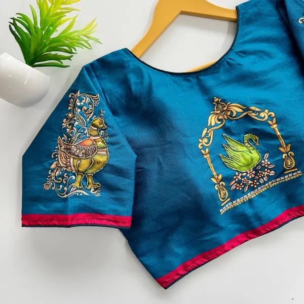 Artisan_Handcrafted_Peacock_And_Swan_Blouse