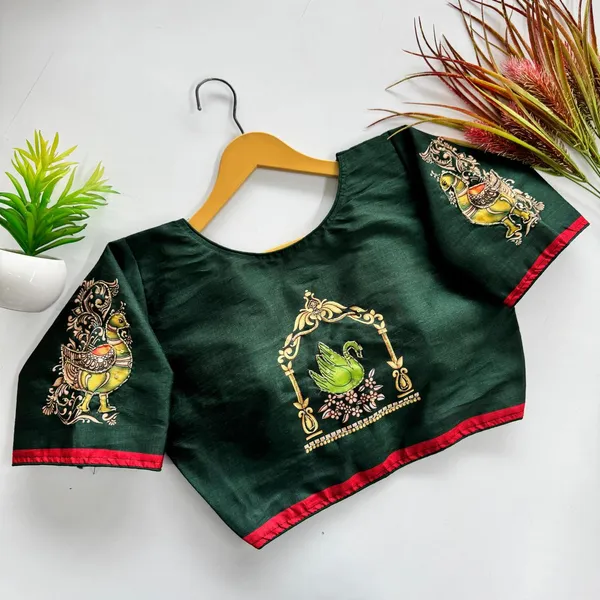 Artisan_Handcrafted_Peacock_And_Swan_Blouse
