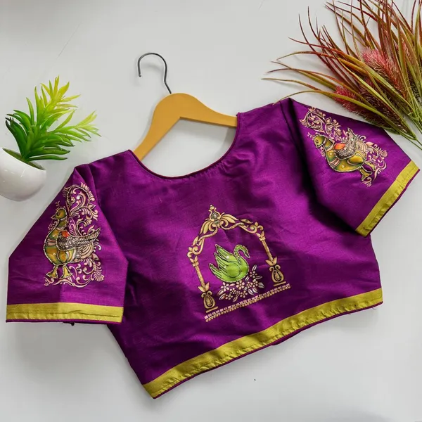 Artisan_Handcrafted_Peacock_And_Swan_Blouse
