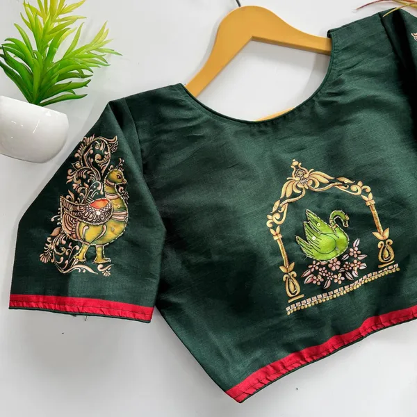 Artisan_Handcrafted_Peacock_And_Swan_Blouse