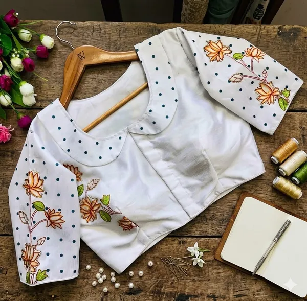 Artisanal_Bangalore_Silk_Blouse_With_Handcrafted_Radha_Krishna_Motifs