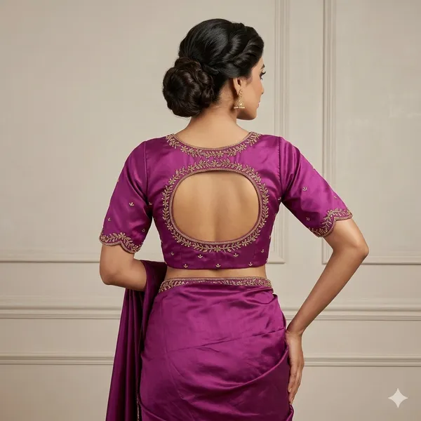Designer_Haka_Silk_Blouse_With_Scalloped_Sleeves_And_Cut_Out_Back_Bridal_Collection