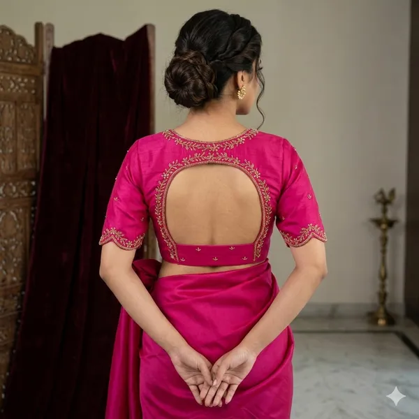 Designer_Haka_Silk_Blouse_With_Scalloped_Sleeves_And_Cut_Out_Back_Bridal_Collection
