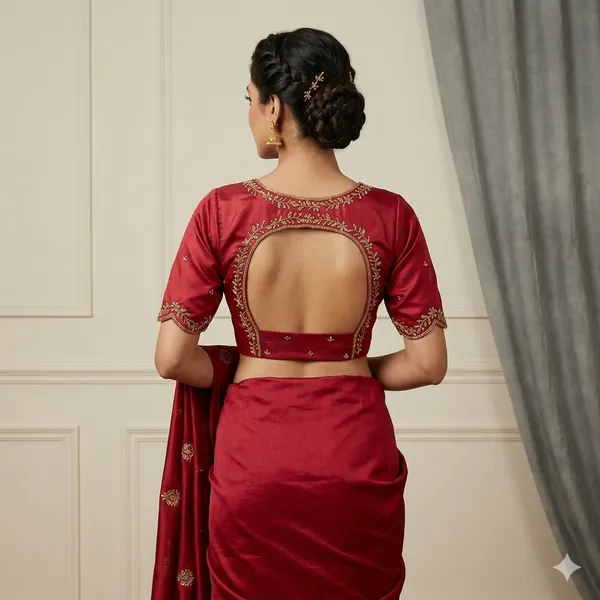 Designer_Haka_Silk_Blouse_With_Scalloped_Sleeves_And_Cut_Out_Back_Bridal_Collection
