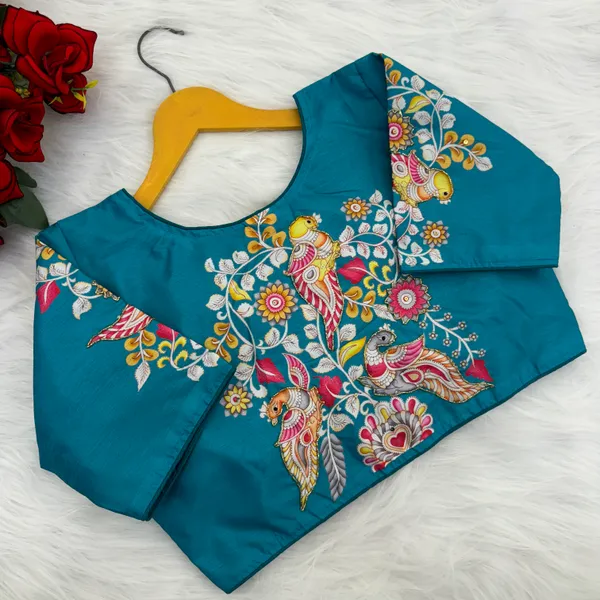 Designer_Kalamkari_Silk_Blouses_Hand_Painted_Bridal_Saree_Blouses