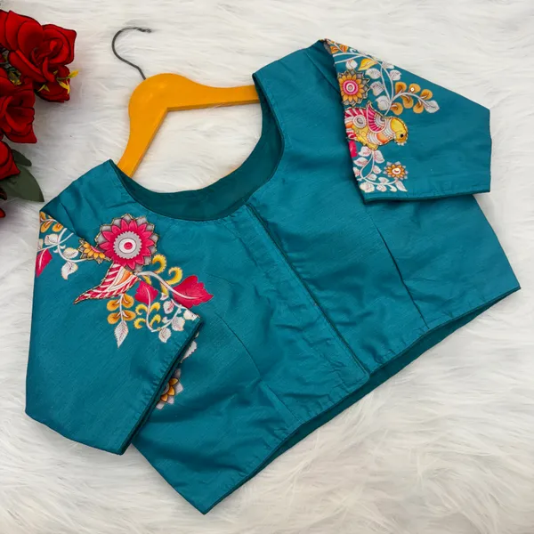 Designer_Kalamkari_Silk_Blouses_Hand_Painted_Bridal_Saree_Blouses