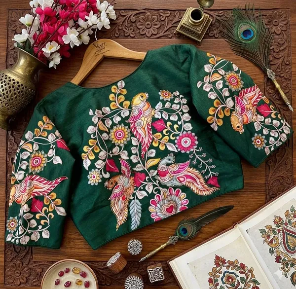 Designer_Kalamkari_Silk_Blouses_Hand_Painted_Bridal_Saree_Blouses