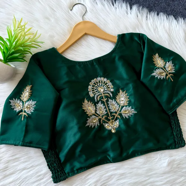 Designer_Pure_Silk_Handwork_Blouse_-_Padded_Blouse_with_Side_Elastic