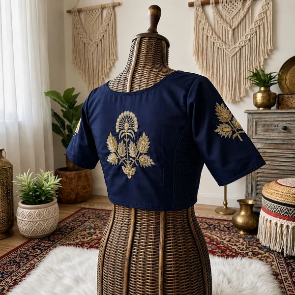 Designer_Pure_Silk_Handwork_Blouse_-_Padded_Blouse_with_Side_Elastic