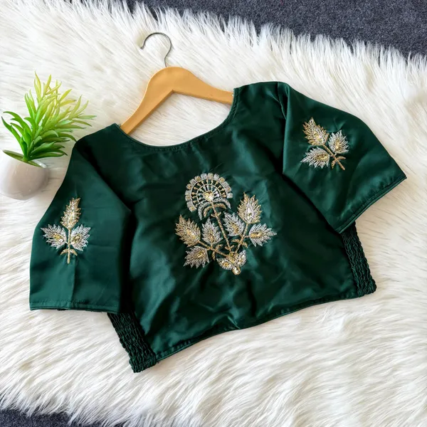 Designer_Pure_Silk_Handwork_Blouse_-_Padded_Blouse_with_Side_Elastic