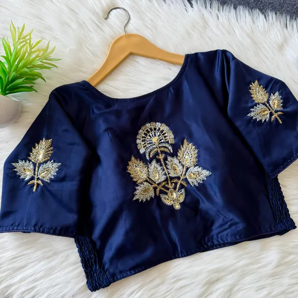 Designer_Pure_Silk_Handwork_Blouse_-_Padded_Blouse_with_Side_Elastic