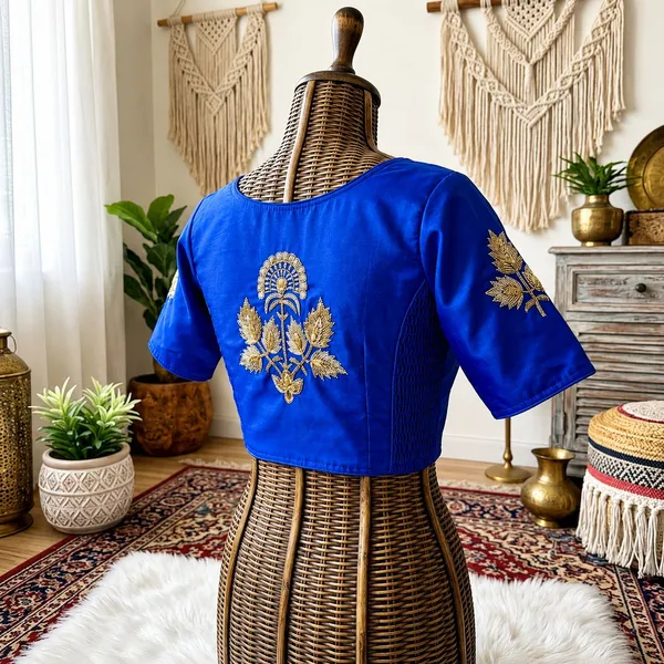Designer_Pure_Silk_Handwork_Blouse_-_Padded_Blouse_with_Side_Elastic
