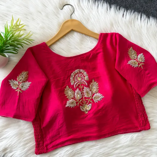 Designer_Pure_Silk_Handwork_Blouse_-_Padded_Blouse_with_Side_Elastic