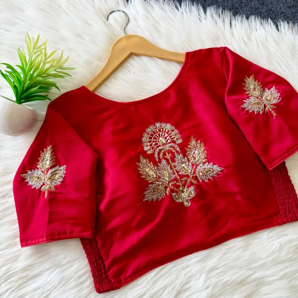 Designer_Pure_Silk_Handwork_Blouse_-_Padded_Blouse_with_Side_Elastic