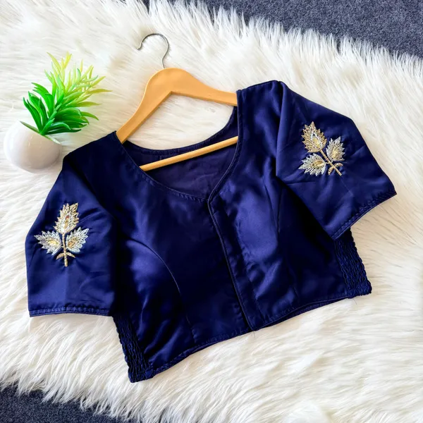 Designer_Pure_Silk_Handwork_Blouse_-_Padded_Blouse_with_Side_Elastic