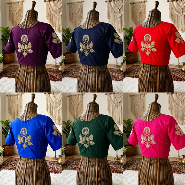 Designer_Pure_Silk_Handwork_Blouse_-_Padded_Blouse_with_Side_Elastic