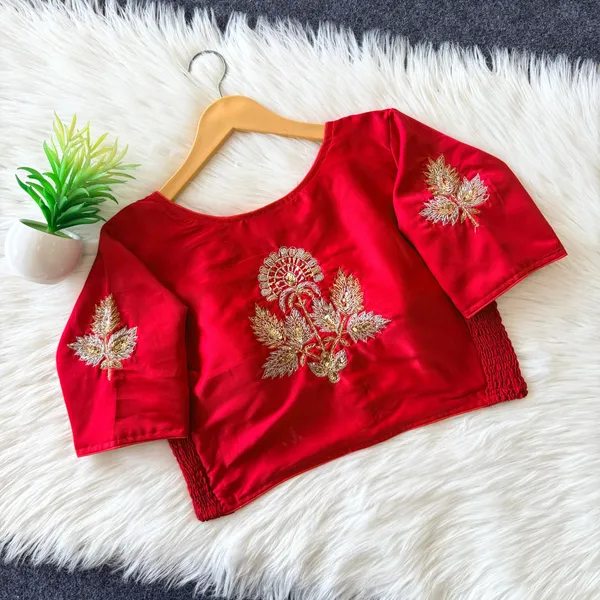 Designer_Pure_Silk_Handwork_Blouse_-_Padded_Blouse_with_Side_Elastic