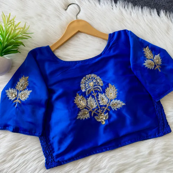 Designer_Pure_Silk_Handwork_Blouse_-_Padded_Blouse_with_Side_Elastic