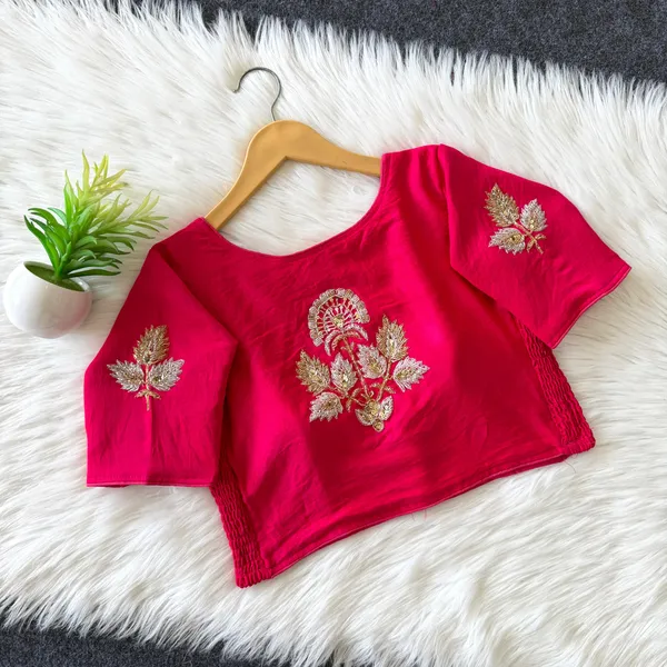 Designer_Pure_Silk_Handwork_Blouse_-_Padded_Blouse_with_Side_Elastic
