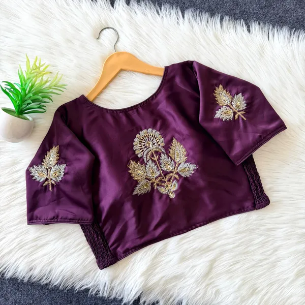 Designer_Pure_Silk_Handwork_Blouse_-_Padded_Blouse_with_Side_Elastic