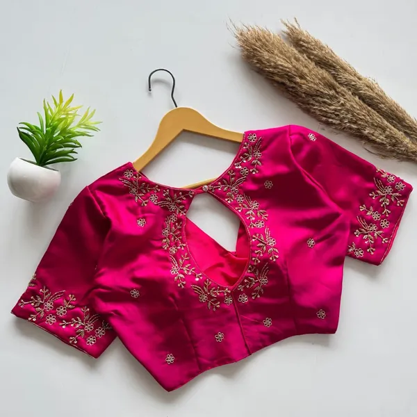 Designer_Soft_Silk_Blouse_With_Handwork_Embroidery_Festival_Collection