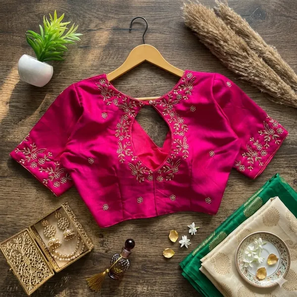 Designer_Soft_Silk_Blouse_With_Handwork_Embroidery_Festival_Collection