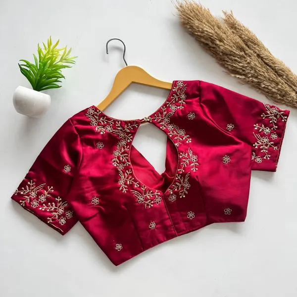 Designer_Soft_Silk_Blouse_With_Handwork_Embroidery_Festival_Collection