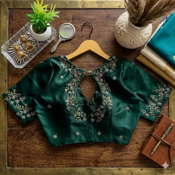 Designer_Soft_Silk_Blouse_With_Handwork_Embroidery_Festival_Collection