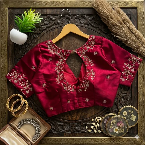 Designer_Soft_Silk_Blouse_With_Handwork_Embroidery_Festival_Collection
