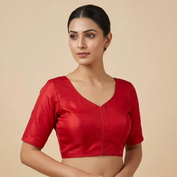Premium_Pure_Semi_Cotton_Blouse_With_Smart_Elastic_Comfort_Fit