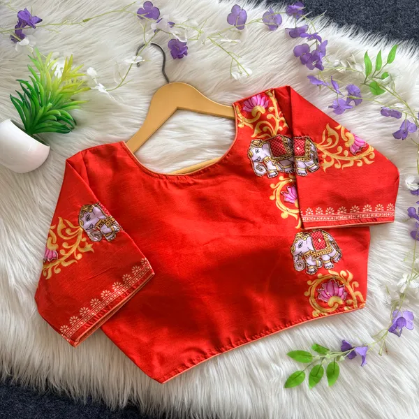 Elegant_Bangalore_Silk_Blouse_With_Antique_Handcrafted_Elephant_And_Lotus_Motifs