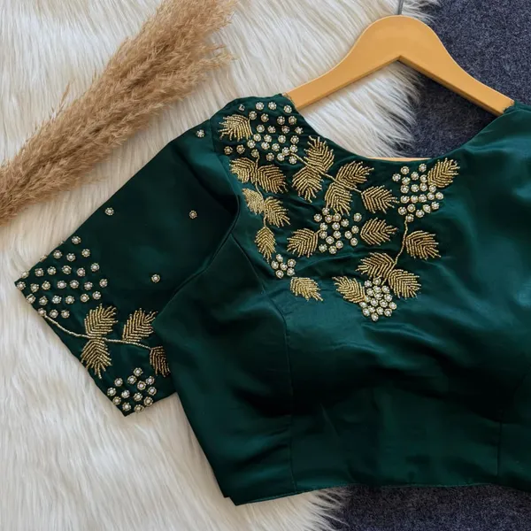 Elegant_Hand_Embroidered_Silk_Blouse_For_Sarees_Bollywood_Edition