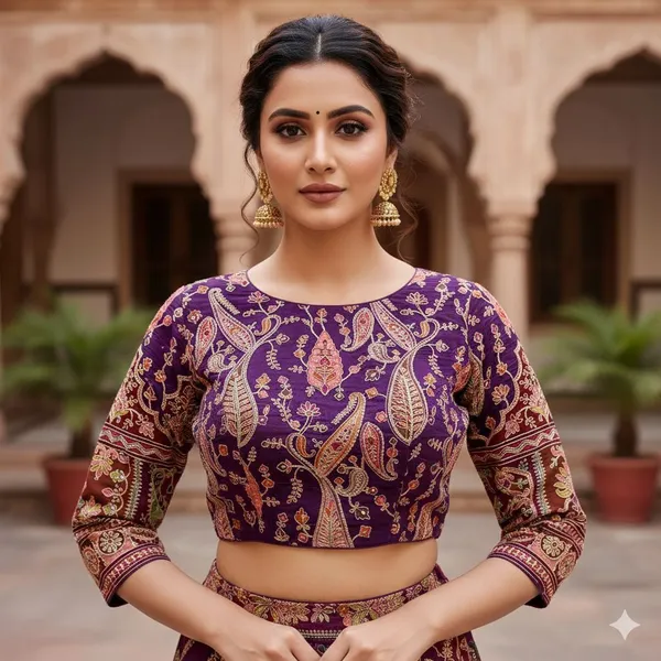 Festive_Pure_Silk_Embroidered_Blouse_Floral_Print_Collection