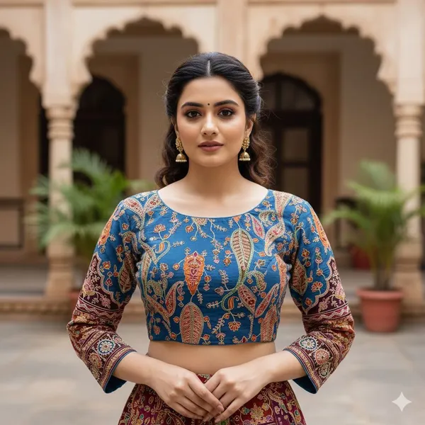 Festive_Pure_Silk_Embroidered_Blouse_Floral_Print_Collection
