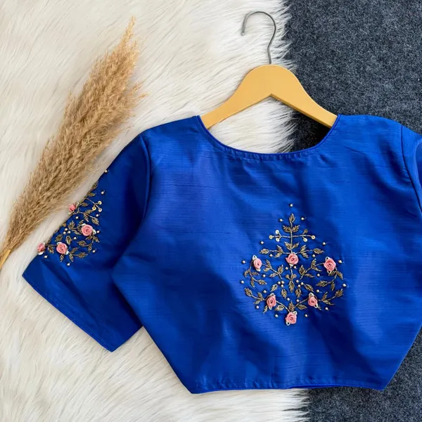 Hand_Embroidered_Soft_Silk_Designer_Blouse_Festive_Collection