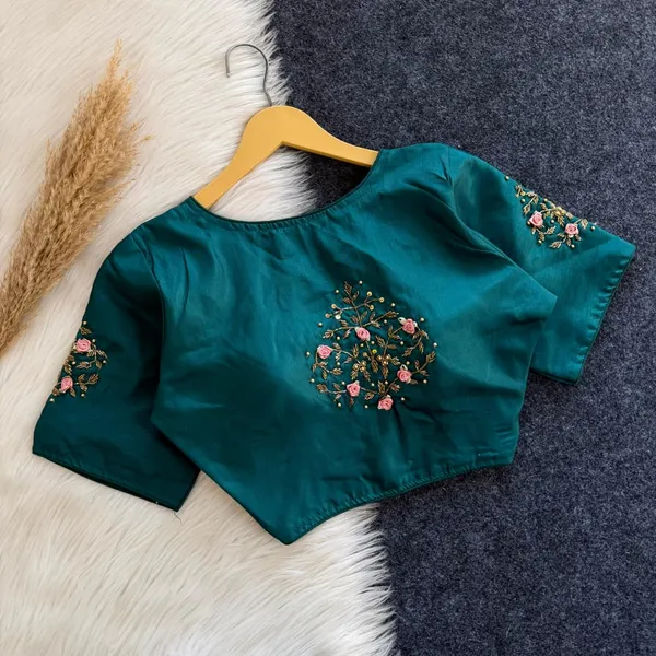 Hand_Embroidered_Soft_Silk_Designer_Blouse_Festive_Collection