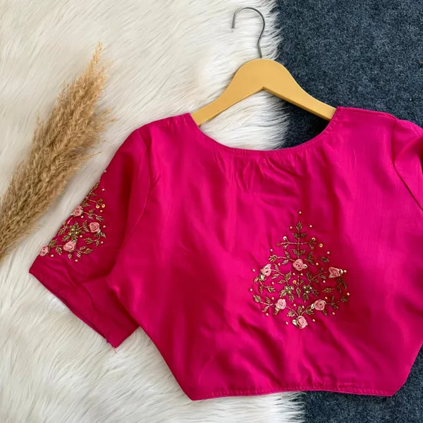 Hand_Embroidered_Soft_Silk_Designer_Blouse_Festive_Collection