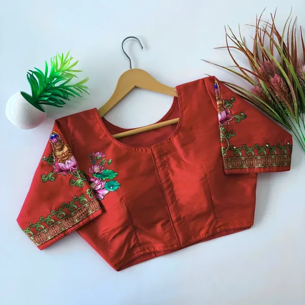 Handcrafted_Peacock_Bangalore_Silk_Readymade_Saree_Blouse