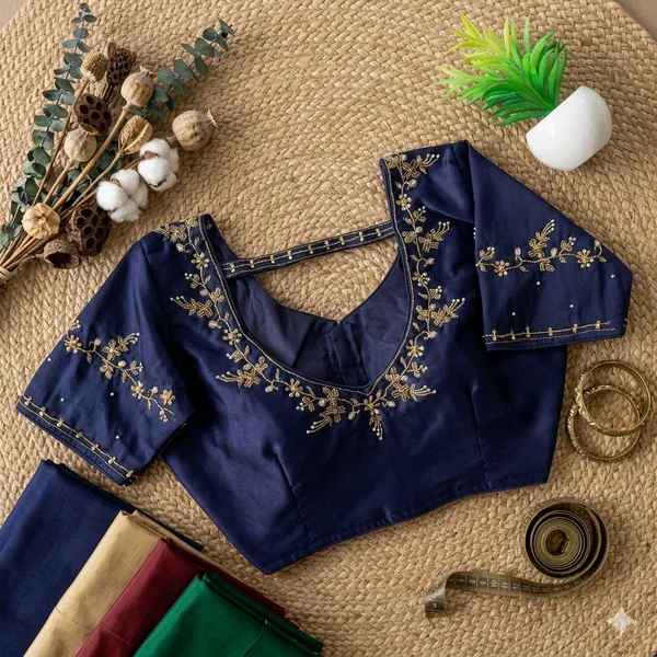 Handcrafted_Soft_Silk_Designer_Blouse_With_Heavy_Handwork_Embroidery_Festival_Collection