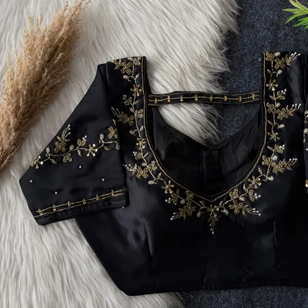Handcrafted_Soft_Silk_Designer_Blouse_With_Heavy_Handwork_Embroidery_Festival_Collection