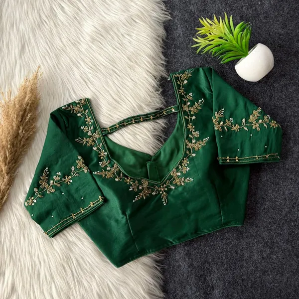 Handcrafted_Soft_Silk_Designer_Blouse_With_Heavy_Handwork_Embroidery_Festival_Collection