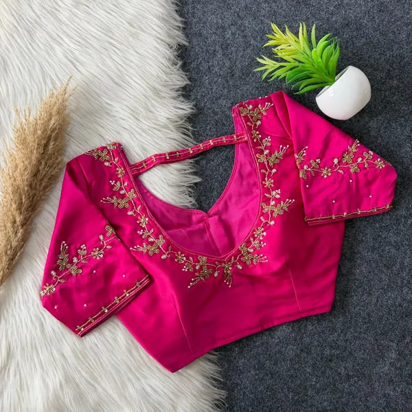 Handcrafted_Soft_Silk_Designer_Blouse_With_Heavy_Handwork_Embroidery_Festival_Collection