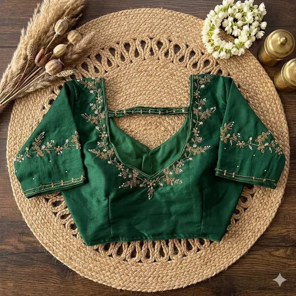 Handcrafted_Soft_Silk_Designer_Blouse_With_Heavy_Handwork_Embroidery_Festival_Collection