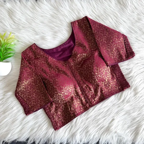 Premium_Banarasi_Silk_Weaving_Blouse_-_Stretchable_Side_Elastic_Padded_Saree_Blouse