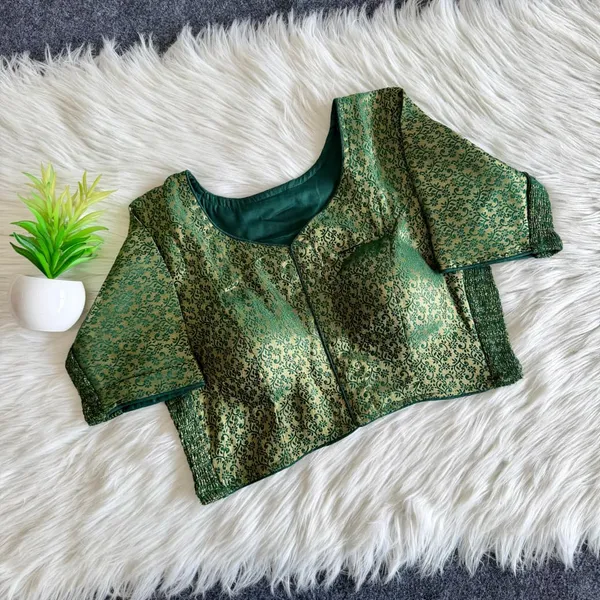 Premium_Banarasi_Silk_Weaving_Blouse_-_Stretchable_Side_Elastic_Padded_Saree_Blouse