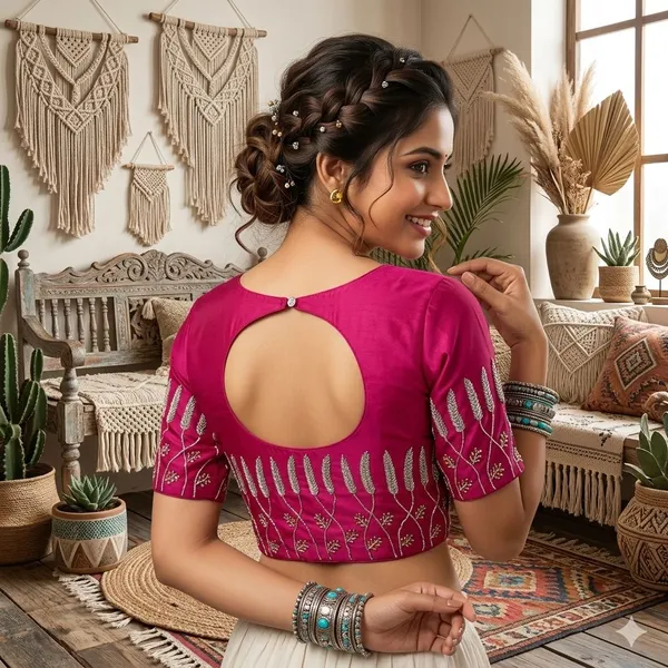 Premium_Resham_Silk_Padded_Blouse_With_Handcrafted_Pearl_And_Kardana_Embroidery