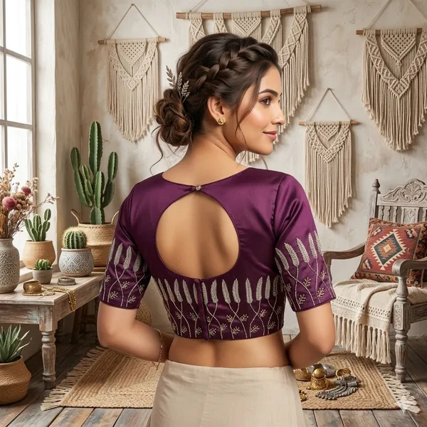 Premium_Resham_Silk_Padded_Blouse_With_Handcrafted_Pearl_And_Kardana_Embroidery