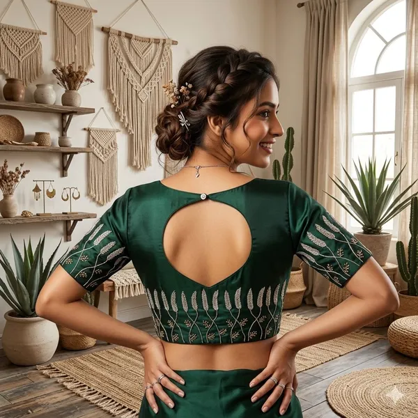 Premium_Resham_Silk_Padded_Blouse_With_Handcrafted_Pearl_And_Kardana_Embroidery